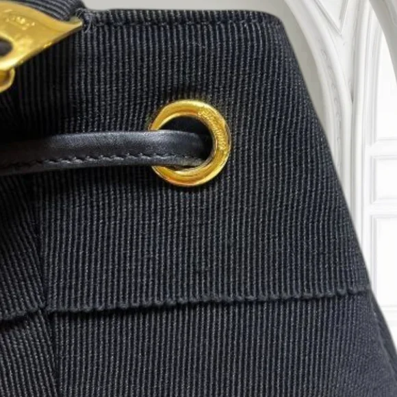 Salvatore Ferragamo Black Vara Backpack Gold Chain